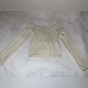 Altar'd State Cream Long Sleeve Lace Top